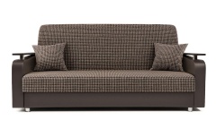 Фотография диван-кровать Мелодия ДП №1 Корфу коричневый и экокожа шоколад