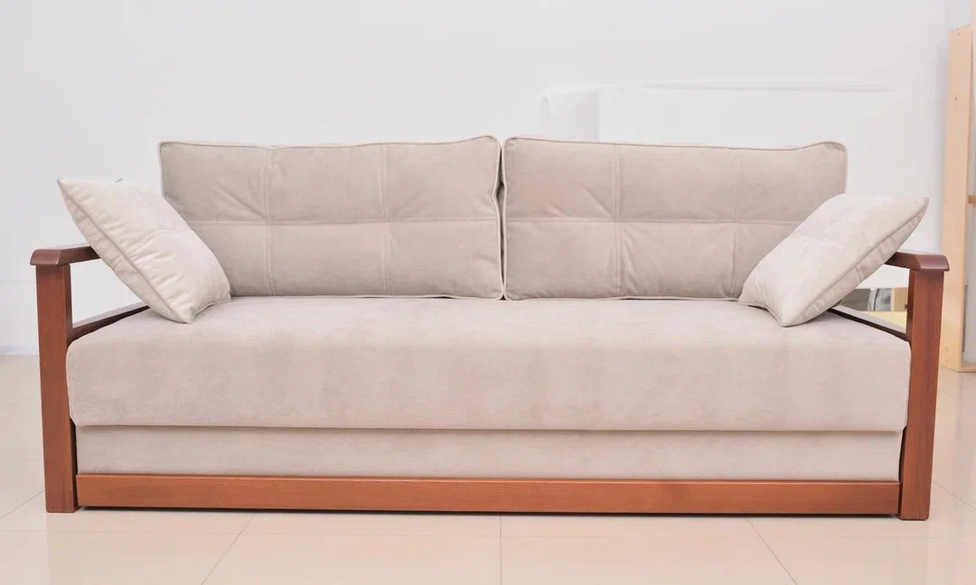 Фотография диван-кровать Сандра деревянные подлокотники